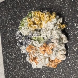 Ruffle crochet hair scrunchie.